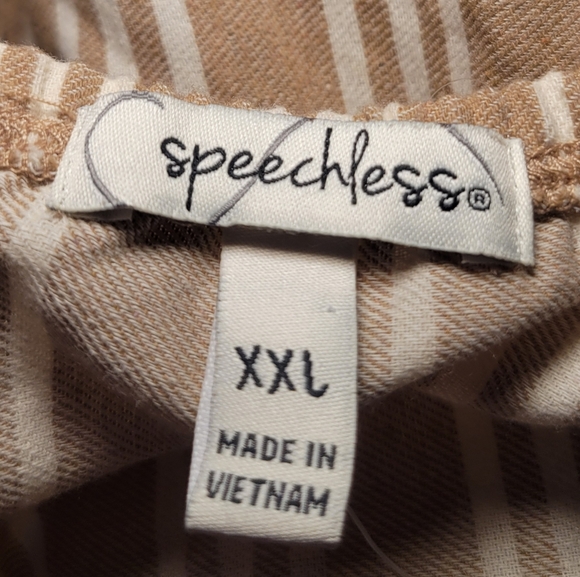 NWT Speechless‎ Taupe & White Striped Strap Tie Dress Womens Size XXL - Picture 5 of 12